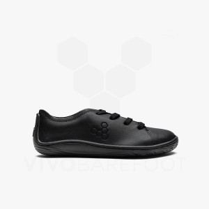 Black Kids' Vivobarefoot Addis School Juniors Shoes | IN380WH