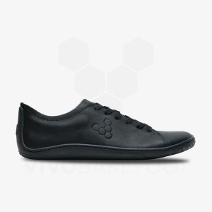 Black Men's Vivobarefoot Addis Lifestyle Shoes | IN127PV