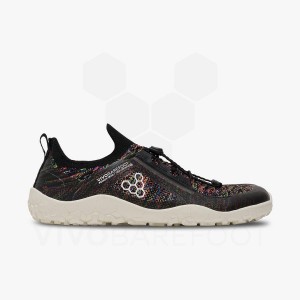 Black Men's Vivobarefoot Primus Trail Knit FG Hiking Shoes | IN010CP