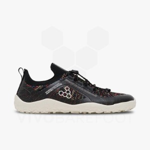 Black Women's Vivobarefoot Primus Trail Knit FG Hiking Shoes | IN184KW