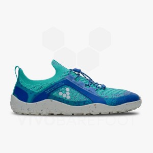 Blue / Green Women's Vivobarefoot Primus Trail Knit FG Hiking Shoes | IN182MM