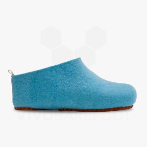 Light Turquoise Women's Vivobarefoot MIM Felt Slippers | IN340KW