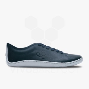 Navy Men's Vivobarefoot Addis Lifestyle Shoes | IN126QC