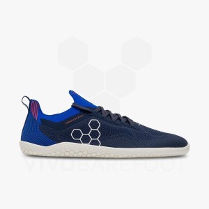 Navy Men's Vivobarefoot Primus Lite Knit Road Running Shoes | IN051NN