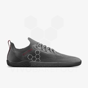 Obsidian / Dark Grey Men's Vivobarefoot Primus Lite Knit JJF Training Shoes | IN104MM