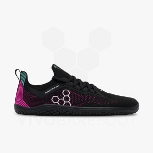 Obsidian / Pink Women's Vivobarefoot Primus Lite Knit Road Running Shoes | IN228SZ