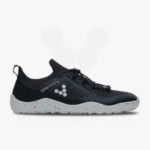 Obsidian / White Men's Vivobarefoot Primus Trail Knit FG Training Shoes | IN106KW