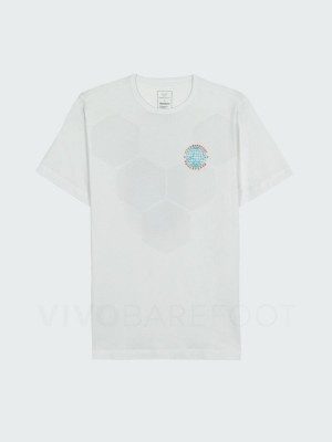 White Men's Vivobarefoot Finisterre T Shirts | IN154OB