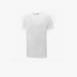 White Men's Vivobarefoot Rapanui T Shirts | IN164EI